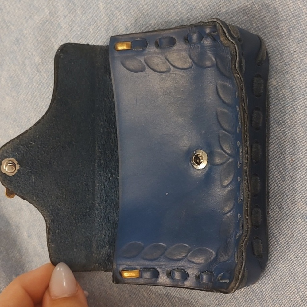 Sami-Amin Blue 🔵 Leather Bird Purse (Pouch)-Brass/Leather Used - Picture 6 of 6